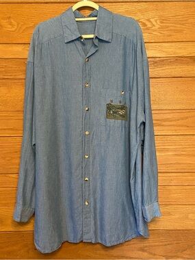 Blue Fish tencel travel print button front tunic shirt